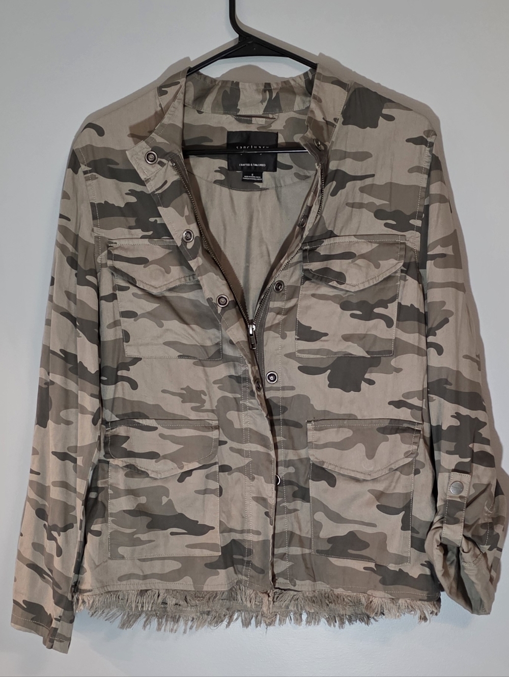 Sanctuary Beige and Olive Camo Utility Jacket